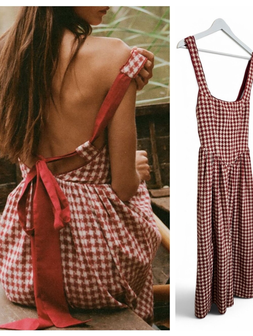 Toulouse Midi Dress in Cherry Houndstooth